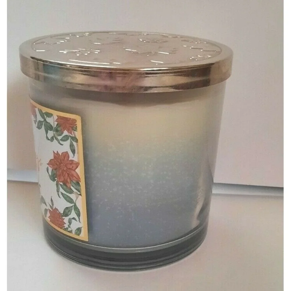 Sonoma Goods For Life Winter Blessings Scent 3 Wick Candle Floral Glass Jar Lid